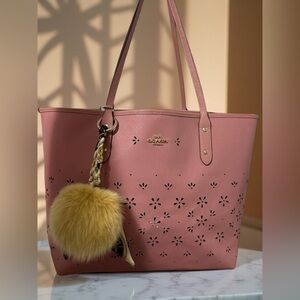 Coach Pink Cutout Tote Bag